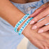 Aigue-marine | Verre Sirène | Bracelet Wrap Lin Blanc